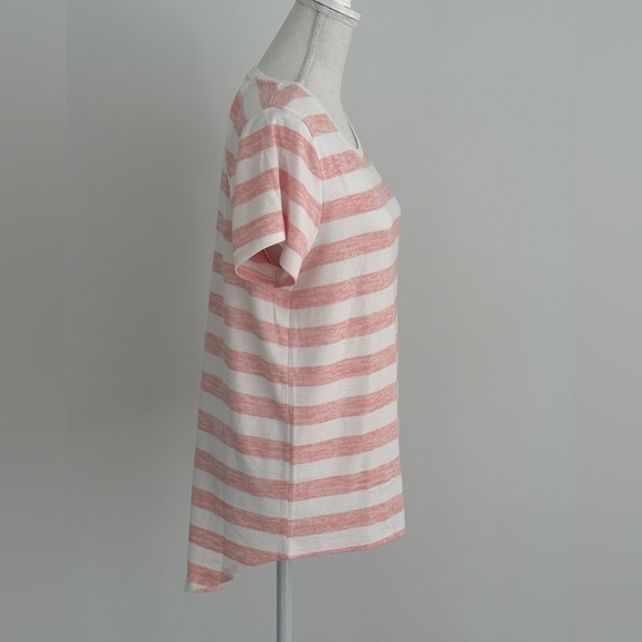 Market & Spruce Pink and White Striped Tee - Picture 3 of 8